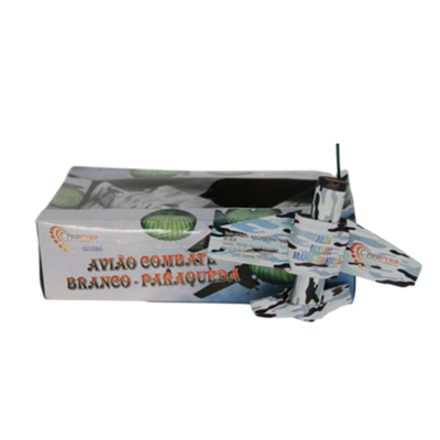 Avião Combate Branco C/ Paraquedas  (UNID. 6)